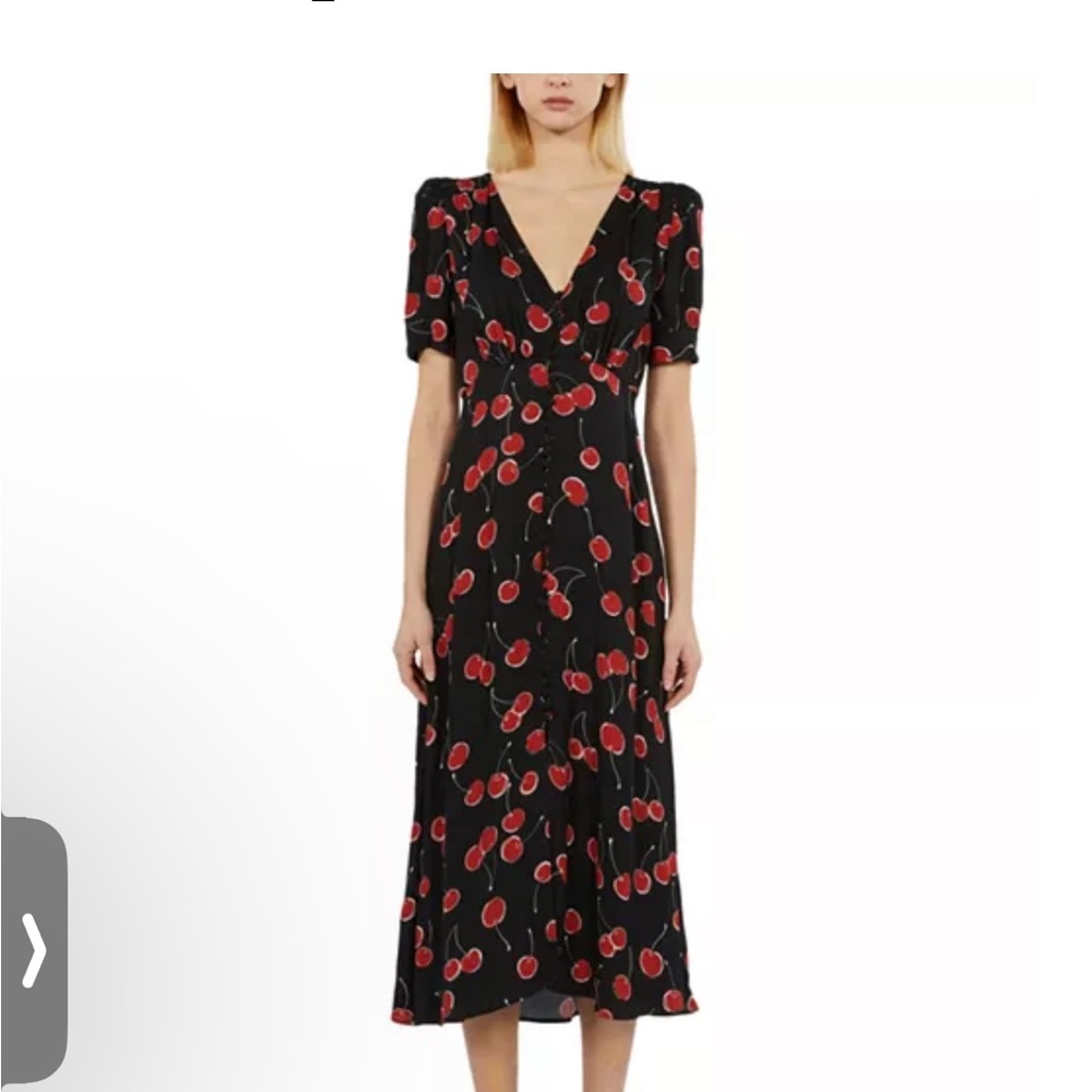 NWT The Kooples Cherry Print Black Dress